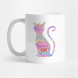 Cat Kitten Silhouette Shape Text Word Cloud Mug